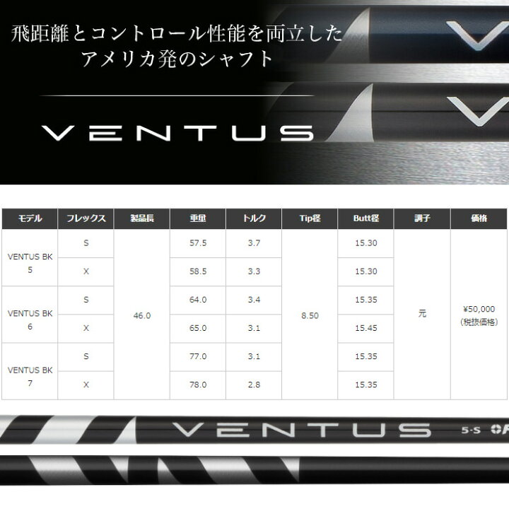 楽天市場】フジクラ ベンタス ブラック 日本仕様 Fujikura VENTUS 