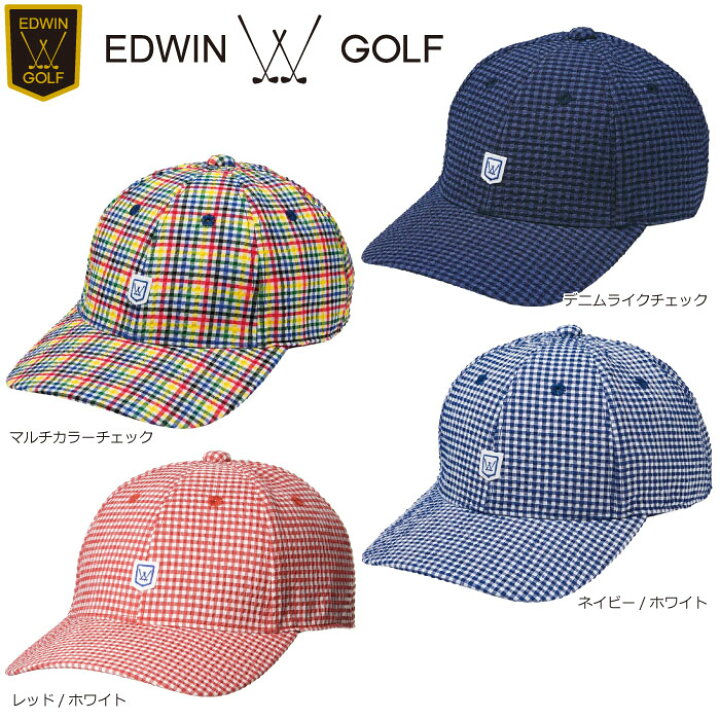 EDWIN GOLF EDC2048A エドウィン ゴルフ サッカー地キャップ メンズ アクセサリー 帽子 ティーオリーヴ芦屋店
