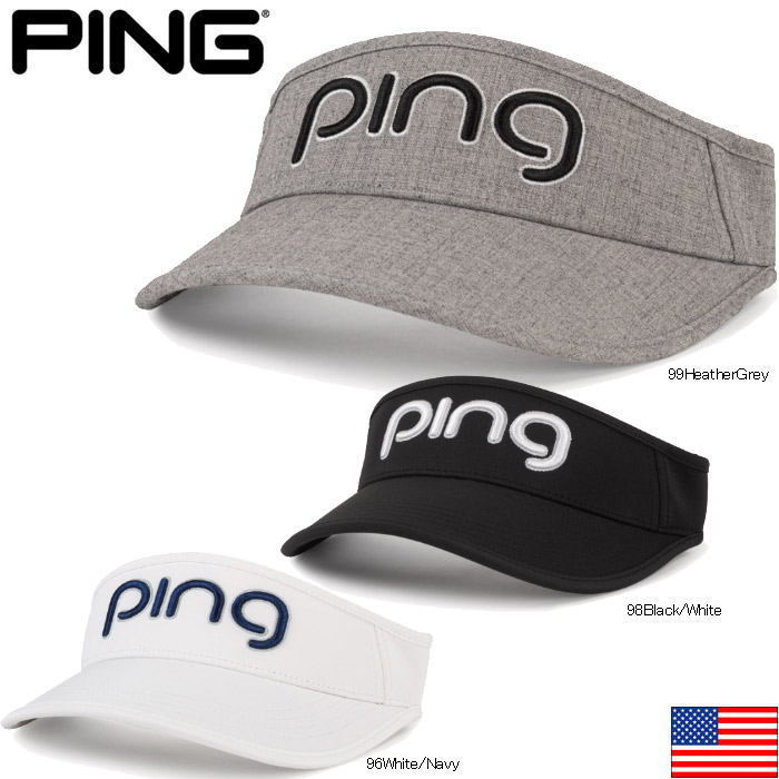 3D刺繍のウィメンズPINGロゴが印象的なゴルフバイザー PING 35266 Tour Ladies Sport Visor スポーツ 上品 US  ツアー レディース バイザー ピン