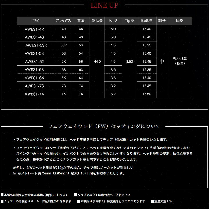 楽天市場】タイトリストFW用OEMスリーブ付シャフト AWESASS オウサス 