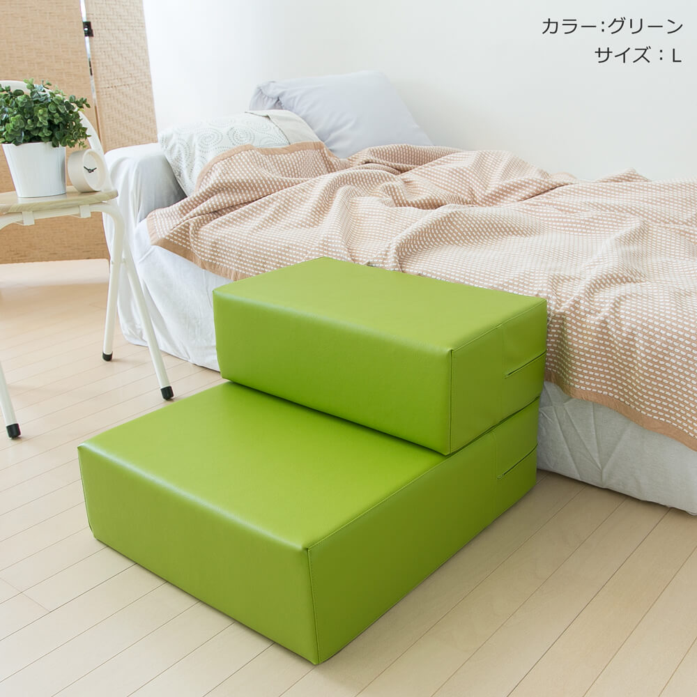オリジナルデザイン手作り商品 TEES FACTORY 国産 PVC レザー ドッグ ステップ CHITO-L グリーン 