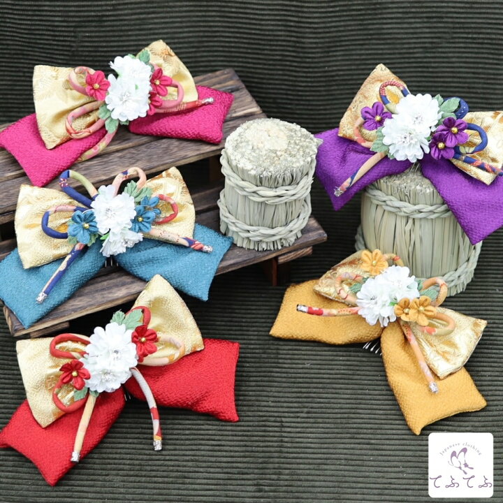 楽天市場】髪飾り 卒業式 リボン 赤 黄色 紫 ピンク 青 卒園式 小学生  