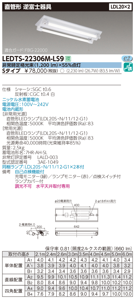 日本激安ネット通販 東芝ライテック　LEETS-22302-LS9　非常用照明器具(2点セット) その他