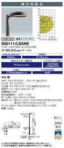 岩崎電気 E60111/LSAN9 LEDポールライト レディオック エリア テンド 水銀ランプ300W相当 電球色タイプ (E60111LSAN9)