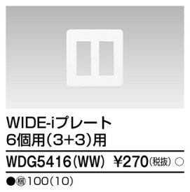 東芝 WDG5416(WW) (WDG5416WW) プレート6個用3＋3用WW 大箱 (100個入りセット)