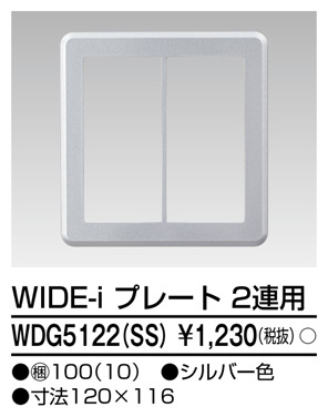 東芝 WDG5122(SS) (WDG5122SS) プレート２連用（ＳＳ） 大箱 (100個入りセット)