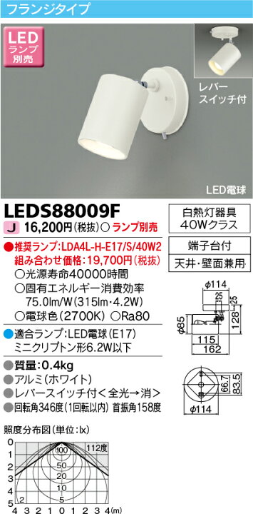 楽天市場】LEDS88009F スポットライト ランプ別売 LED : てかりま専科