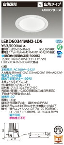 ���Ń��C�e�b�N LEKD60341MN2-LD9 (LEKD60341MN2LD9�j�_�E�����C�g ��̌`DL6000���F�[�`��125 LED�g�ݍ������i�󒍐��Y�i�j