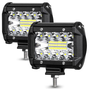 60W ��Ɠ� LED ���[�N���C�g ���p30�x �t���b�h���C�g 12V-24V�Ή� �ėp �ԊO�� 4�C���` �p�` 6000K �z���C�g ��ނ� ��ԍ�� �g���N�^�[�p LED��