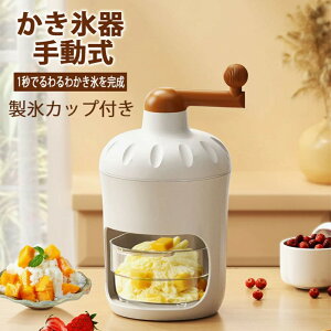 かき氷器 手動 自宅 製氷カップ付き コンパクト 使いやすい DIY 操作簡単 かき氷 手回し シャリシャリ 小型 小さい 電源不要 おしゃれ 持ち運べる アウトドア キャンプ 屋外 プレゼント 手動