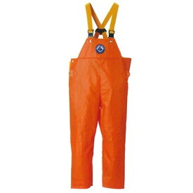 【5L 】メンズ 紳士 水産用合羽 レインパンツ ズボン 漁師 マリンメイトサロペット 胸付ズボン オレンジ