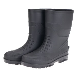 弘進ゴム ジクシー GS 0404 ブラック ミドルタイプ シンプル 作業用 アウトドア ガーデニング 洗車 PVC素材 メンズ 紳士 長靴 レインブーツ 普段履き 短半長