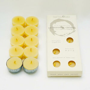 ミツロウキャンドル ティーライト Teelight 10個入〔ブリキ容器2個付〕ワイルドツリー