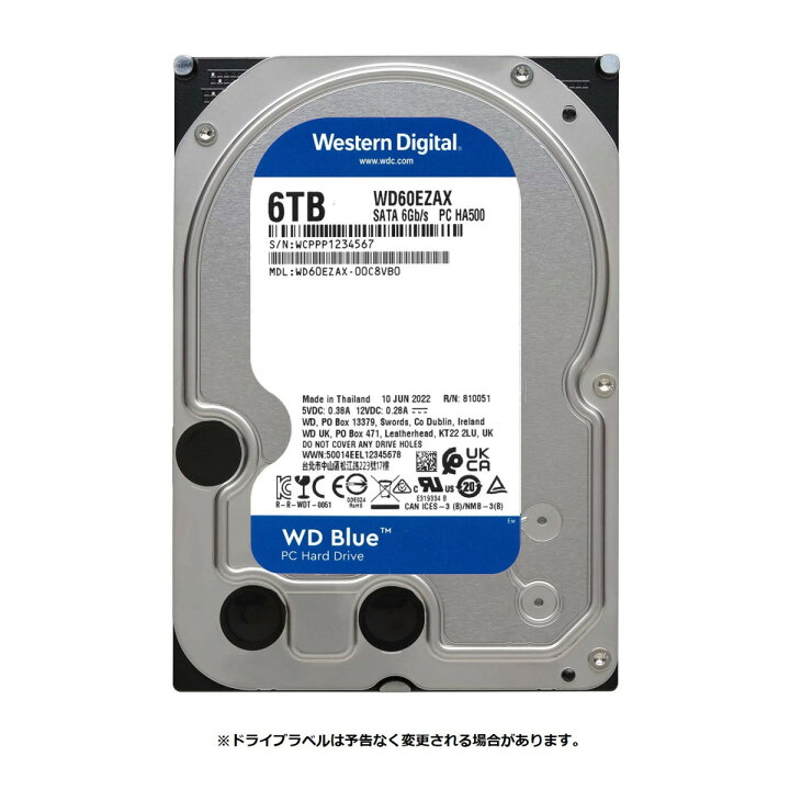 楽天市場】Western Digital (ウエスタンデジタル) WD Blue HDD 6TB 