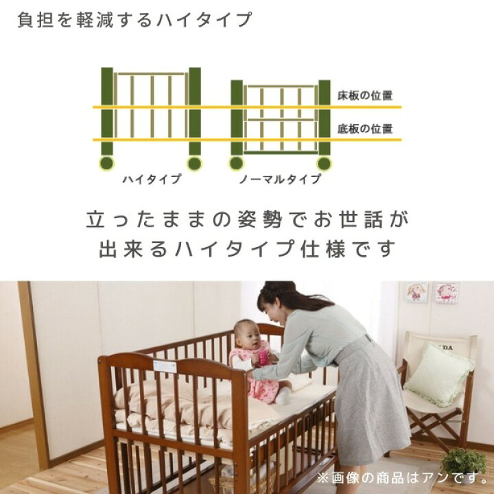 楽天市場】【代引不可】【ふとん付き】ベビーベッド ミニ アン 