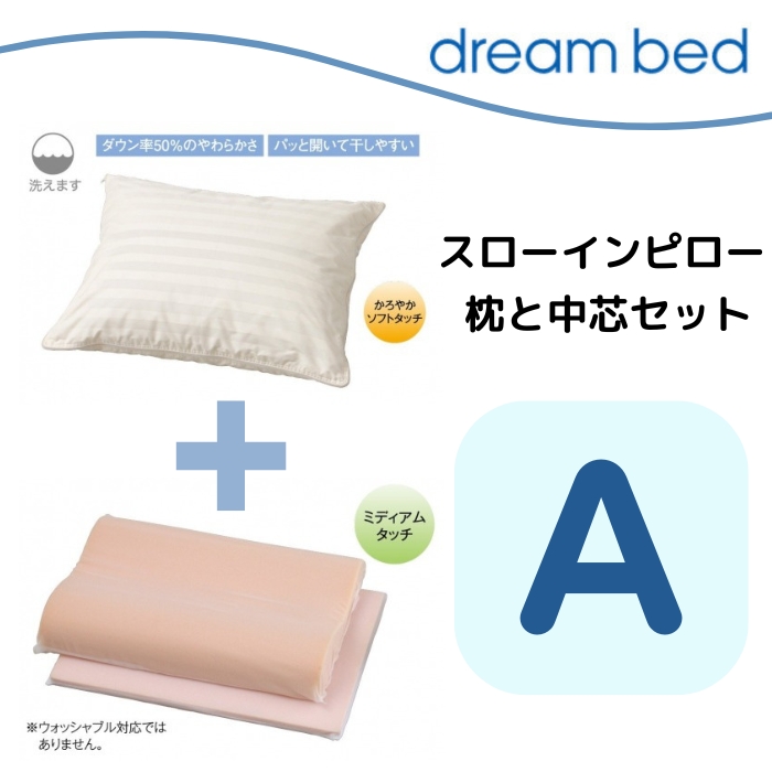 ドリームベッド スローインピロー まくら本体P-903 中芯セット dream bed 枕 寝具