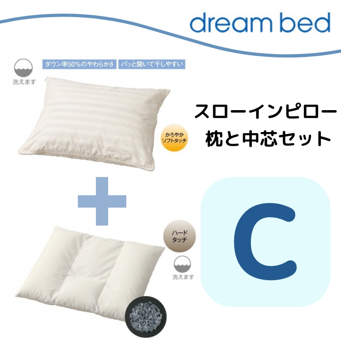 国内送料無料ドリームベッド スローインピロー まくら本体P-903 中芯セット dream bed 枕 寝具