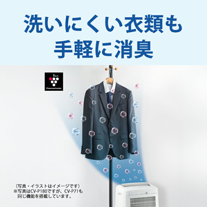 衣類乾燥 除湿器 【展示品】動作保証 SHARP シャープ CV-P71-W 