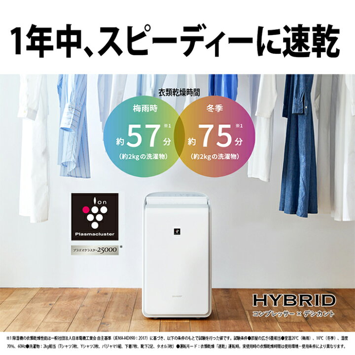 楽天市場】ハイブリッド方式 衣類乾燥除湿機 年中速乾タイプ プラズマ 