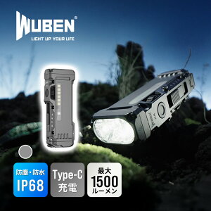 LED���C�g �[�d�� ���� ���邢 ���^ �K�����^ 1500���[���� �n���f�B���C�g �~�j �}�O�l�b�g�t RGB���[�h7���F Type-C�}���[�d �ȒP���� ��e�ʃo�b�e���[ �h�o�h�� IP68���� WUBEN �E�[�x�� X4-GU