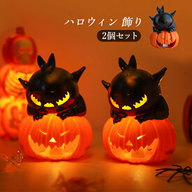 ハロウィン 飾り 2個セット 幽霊 カボチャ 飾り付け マスク デコレーション 屋外 おしゃれ グッズ ゴースト おばけ 小型 ボタン電池 出し物 余興 舞台用 文化祭 軽量 小型 人気 オブジェ 汎用 装飾 Halloween ディスプレイ オーナメント お化け屋敷 小道具 怖い