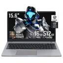 高性能ノートPC Office2019付き Windows 11 Pro搭載 15.6インチ 薄型ノートパソコン高性能CPU /1920*1080解像度 /AMD Ryzen 7 5700U高速CPU 16GB DDR4 NVMe SSD/バックライト付きキーボード/type-C*2ポートを搭載 (16G+512G)