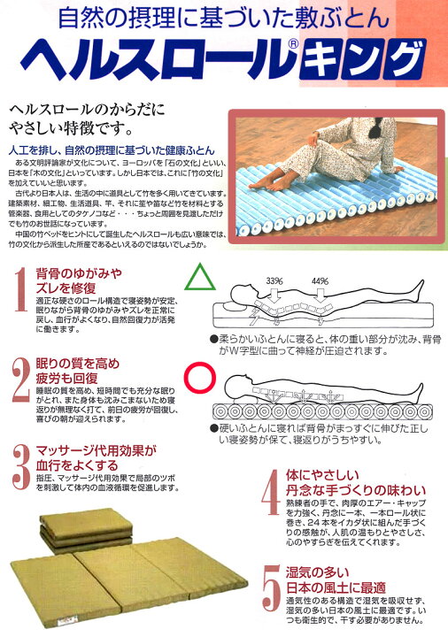 楽天市場】日本ヘルス工業 ヘルスロールキング シングル キャメル 
