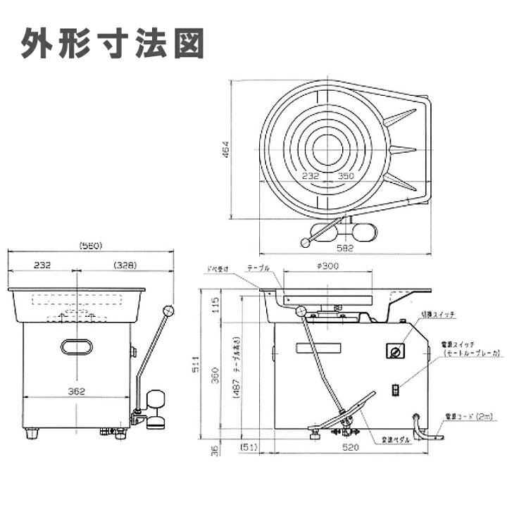 楽天市場】日本電産シンポ 電動ろくろ RK-3D型 ドベ受け付き SHIMPO 
