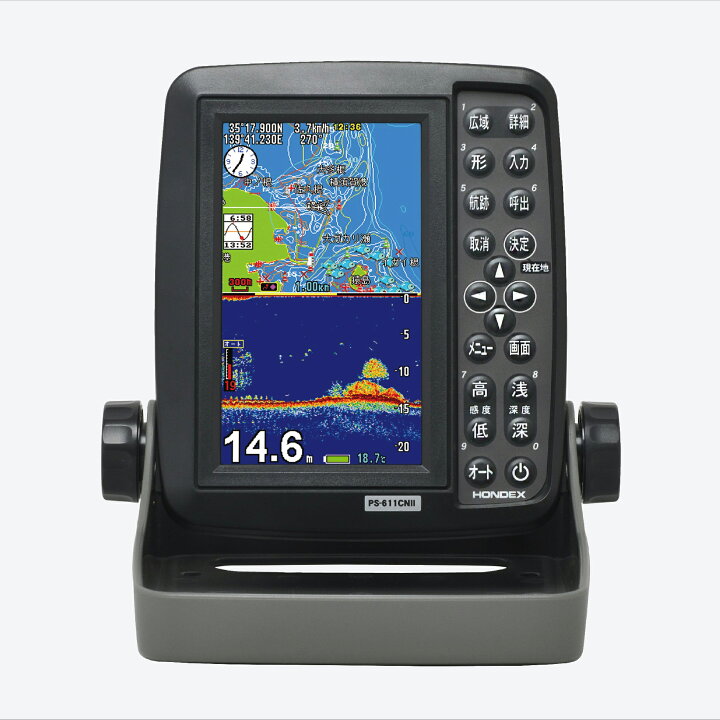 楽天市場】5型ワイド液晶ポータブルプロッター魚探 PS-611CNII HONDEX 
