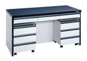 【先振込み送料無料】サカエ SAKAE / サイド実験台(キャビネットワゴン2台・引出し付) STA−15LAA SGA-15LAA後継【代金引換対象外】【配送時間指定不可】【サカエの大型商品は車上渡しです