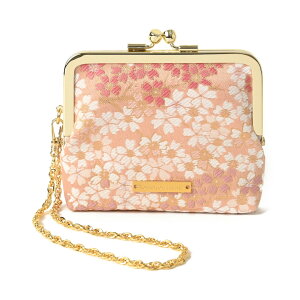 西陣織チェーン付ミニ財布 日本製 国産 Tomorrow Fabric がま口財布 小銭入れ 和柄 桜 唐草 波 小物入れ ミニポーチ カードケース 印鑑ケース 花柄 ギフト プレゼント ラッピング対応 母の日 父の