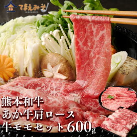あか牛 モモ 肩ロース スライス 2種 セット 600g 和牛 ギフト スライス 褐毛和種 牛肉 すきやき お取り寄せ 小分け 冷凍 300g×2パック
