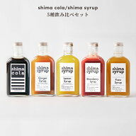 【飲み比べ シロップ5本セット】コーラシロップ240g &ジンジャーシロップ240g &レモンシロップ240g &いち…