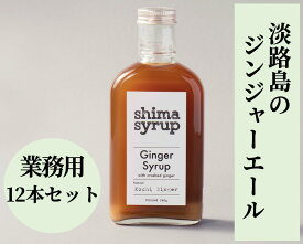 【クラフトジンジャー（ shima syrup Ginger Syrup with crashed ginger 240g ）業務用12本セット】高知産生姜＆淡路島産レモン　無添加 ノンカフェイン カクテル割材 モクテル ソーダ シロップ オリジナルドリンク 辛口 レストラン バー カフェ プロ御用達 長期保存