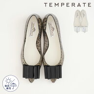【公式】 TEMPERATE テンパレイト レインシューズ レディース 通勤 おしゃれ パンプス ポインテッド リボ…