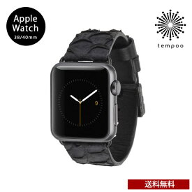 送料無料 Case-Mate Scaled Croc Leather Ebony Apple Watch用交換バンド 38mm 40mm CM032787 Apple Watch アップルウォッチ バンド ベルト 腕時計 交換 カスタマイズ おしゃれ かわいい レディース レザー 本革 ヘビ皮風 個性的 プレゼント ケースメイト tempoo