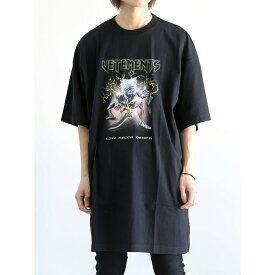 セール商品 30%OFF 送料無料 トップス VETEMENTS ヴェトモン ELECTRIC LOGO HEAVY METAL T-SHIRT / ブラック 返品交換不可