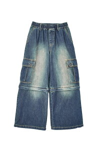���������g�b�v�X X-girl �G�b�N�X�K�[�� FADED 2WAY WIDE LEG DENIM CARGO PANTS / �C���f�B�S