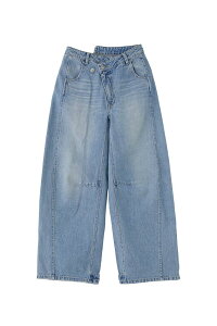���������g�b�v�X X-girl �G�b�N�X�K�[��ASYMMETRIC WAIST BARREL LEG DENIM PANTS / ���C�g�C���f�B�S