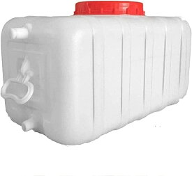 ウォータータンク ポリタンク 水タンク 給水タンク 水 タンク 30L 水貯蔵容器 プラスチック製 ウォータージャグ カバーとバルブ付き 横型 正方形 貯水タンク