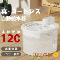 自動給水器 コードレス 猫 犬 ペット 給水機 浄水器 ポンプ 軟水 ホワイト 透明 お手入れ簡単 洗いやすい…