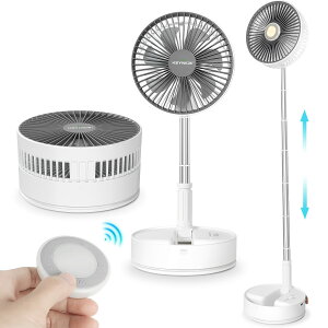 【7200mAh大容量】扇風機 折りたたみ リビング 卓上扇風機 USB充電式 節電 伸縮式 首振り 高さ自由調節 4段階風量調節 コードレス 小型 コンパクトに収納 タイマー付き 静音 リモコン付き 7200mAh