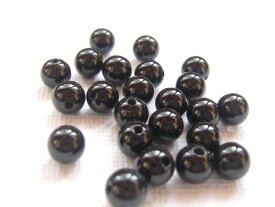 【オニキス／黒瑪瑙　(丸玉)】サイズ・6mm／10ヶ★まとめ買いがお得
