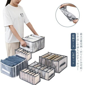 パ 仕切り ケース 衣類 収納ボックス 小物収納 収納 パンツ収納 衣装ケース メッシュ 衣類ケース クローゼットケース 2点セット