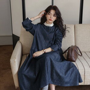 ご購入者様決定[CALM]ロングマキシワンピース デニムワンピース 長身の 