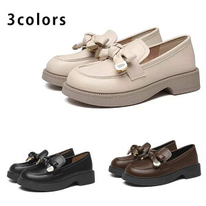 厚 通学 入学式 カジュアル ローヒール 学生 高校生 レザー フラットシューズ スクール靴 シューズ ローファー 通学靴 リッポン
