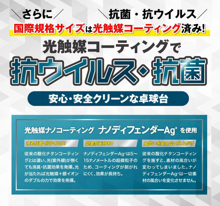 楽天市場】送料無料 卓球台 抗菌加工 国際規格サイズ 天板18mm 