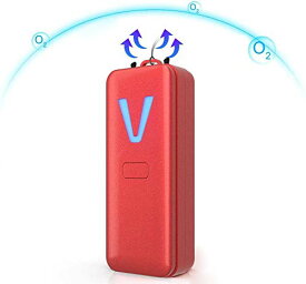 色：赤 空間除菌機 首掛けタイプ ポータブル ミニ小型 マイナスイオン 静音 PM2.5 除菌 脱臭 花粉症対策 USB充電式 部屋 車載 オフィス アウトドア(赤)