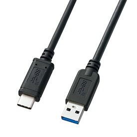 サンワサプライ USB3.1 Gen2 Type C-Aケーブル ブラック・0.5m KU31-CA05