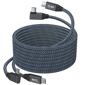 色：グレー サイズ：2M UseBean L字USB-C to USB-Cケーブル2M(2本セット) USB 3.2 Gen 2X2 20Gbpsデータ転送PD対応100W超急速充電 USB Type Cケーブル,4K/60Hz映像出力に ナイロン編み 断線防止 高耐久タイプc充電